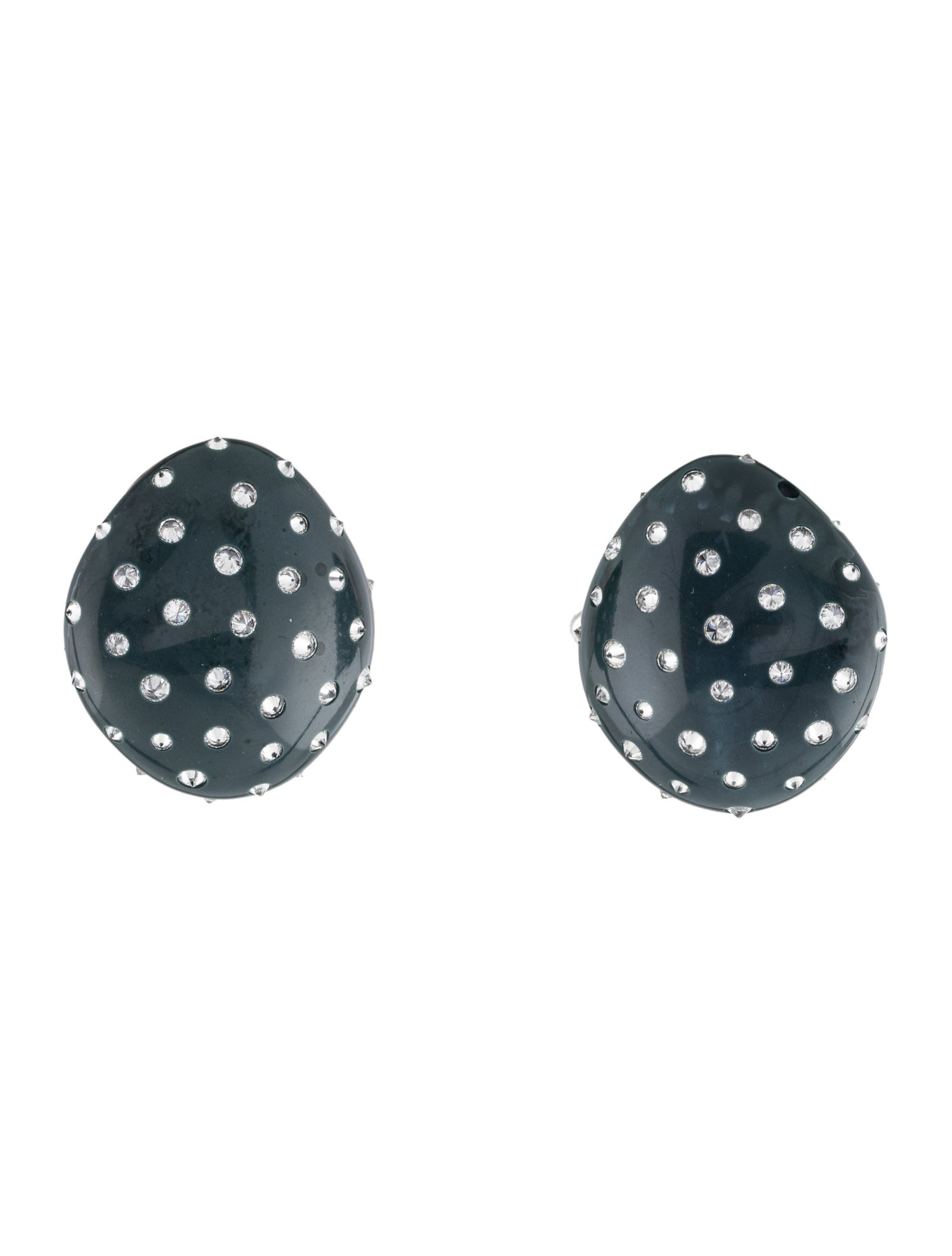 Taffin 18K Ceramic & Diamond Charleston Pebble Clip-On Earrings