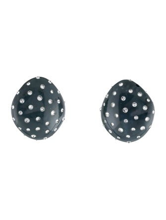Taffin 18K Ceramic & Diamond Charleston Pebble Clip-On Earrings