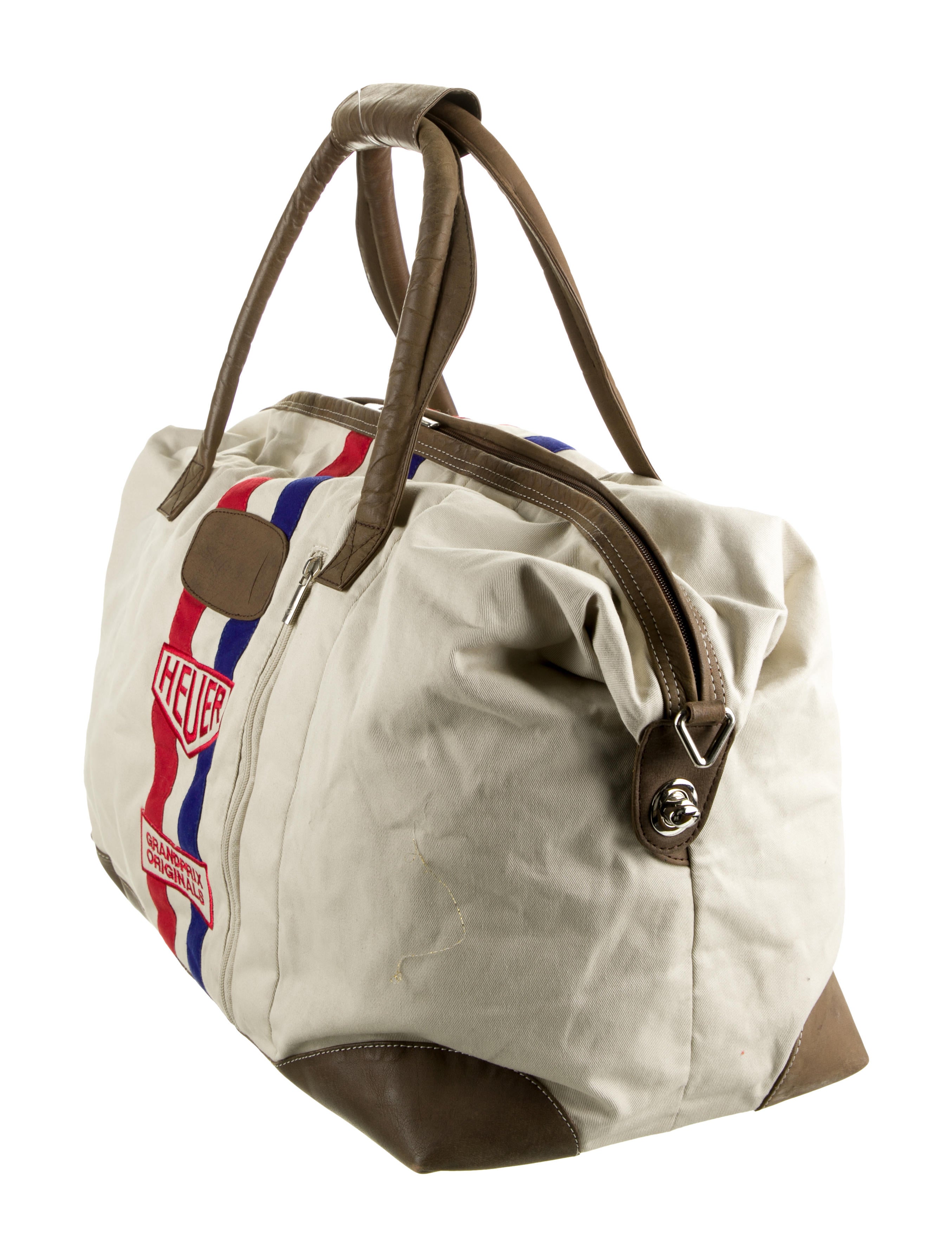 Tag Heuer Leather Trimmed Weekender Bag - Neutrals Weekenders