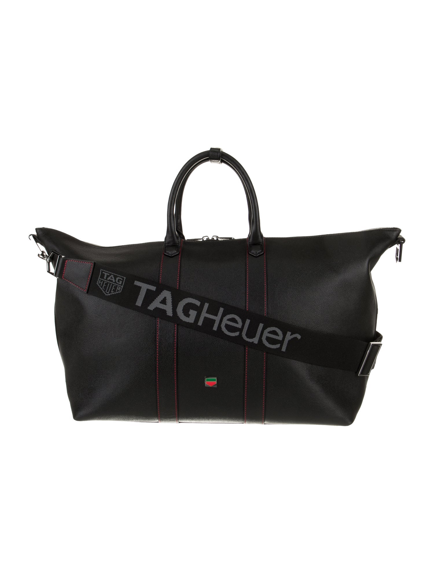 Tag Heuer Leather Silver-Tone Carry On