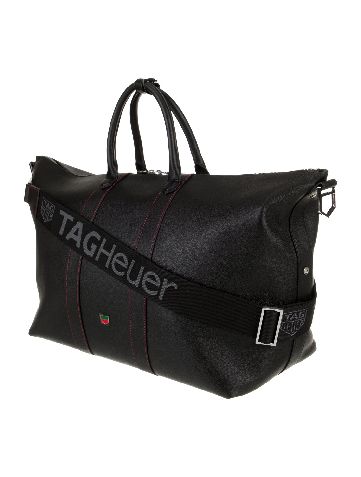 Tag Heuer Leather Silver-Tone Carry On