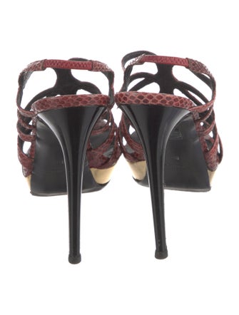 Devi Kroell Leather Animal Print T-Strap Pumps
