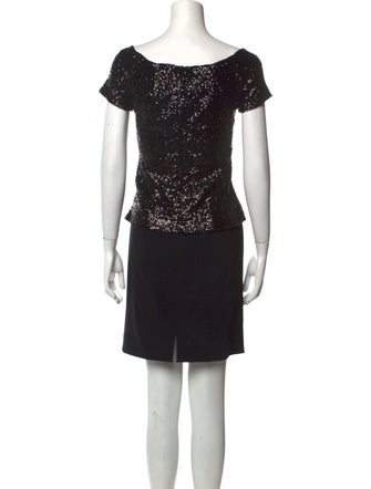 Tom and Linda Platt Bateau Neckline Mini Dress