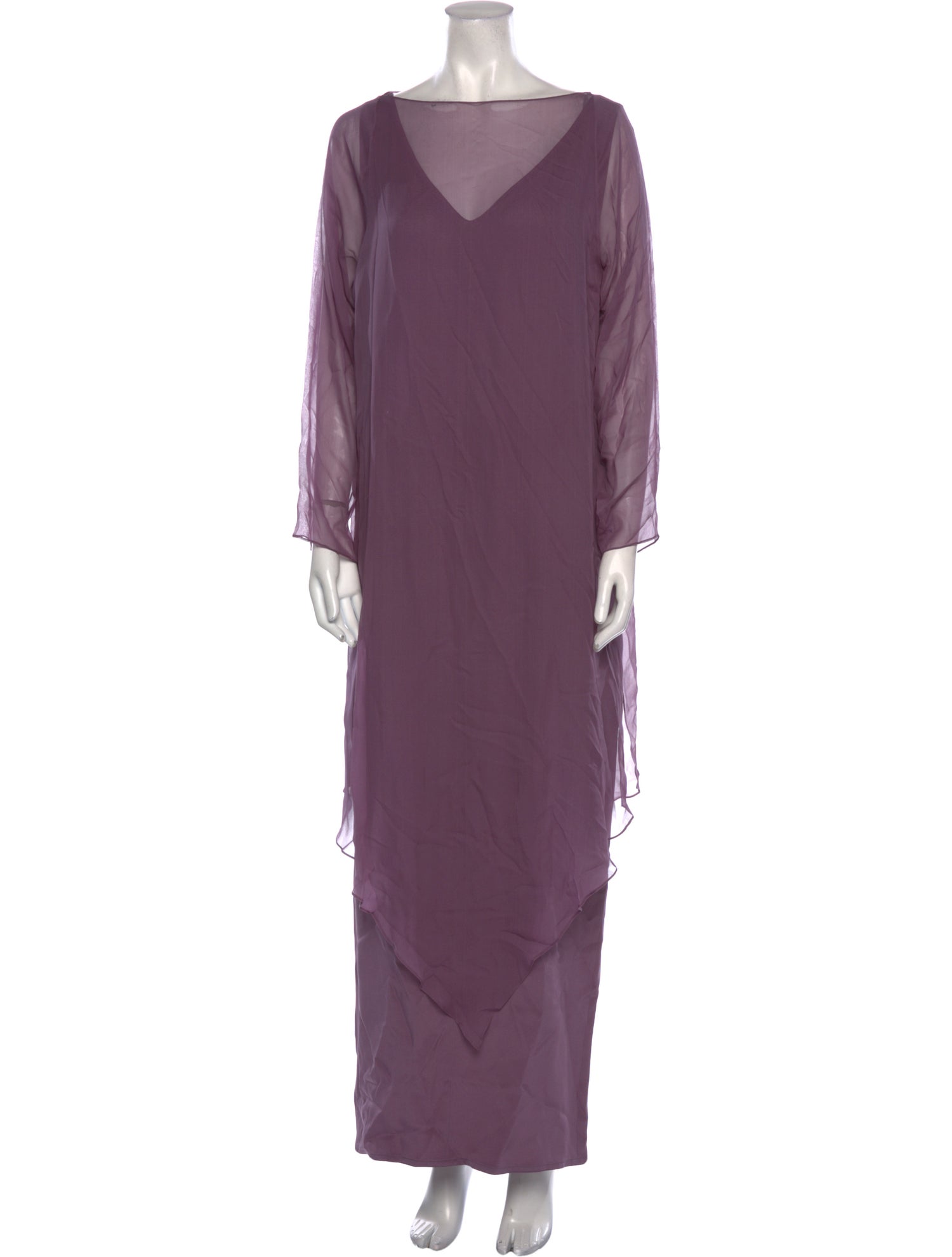 Tom and Linda Platt Bateau Neckline Long Dress