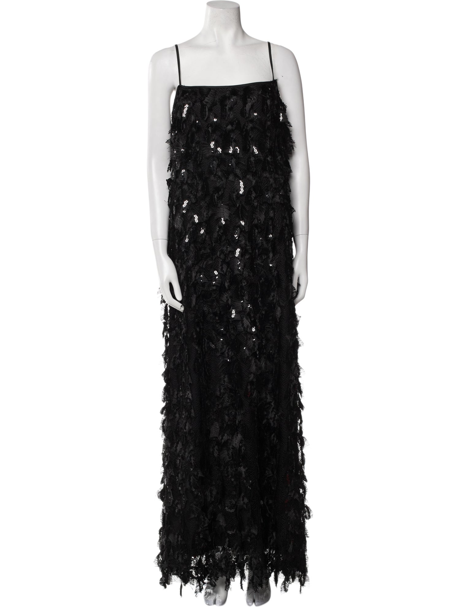 Tom and Linda Platt Square Neckline Long Dress