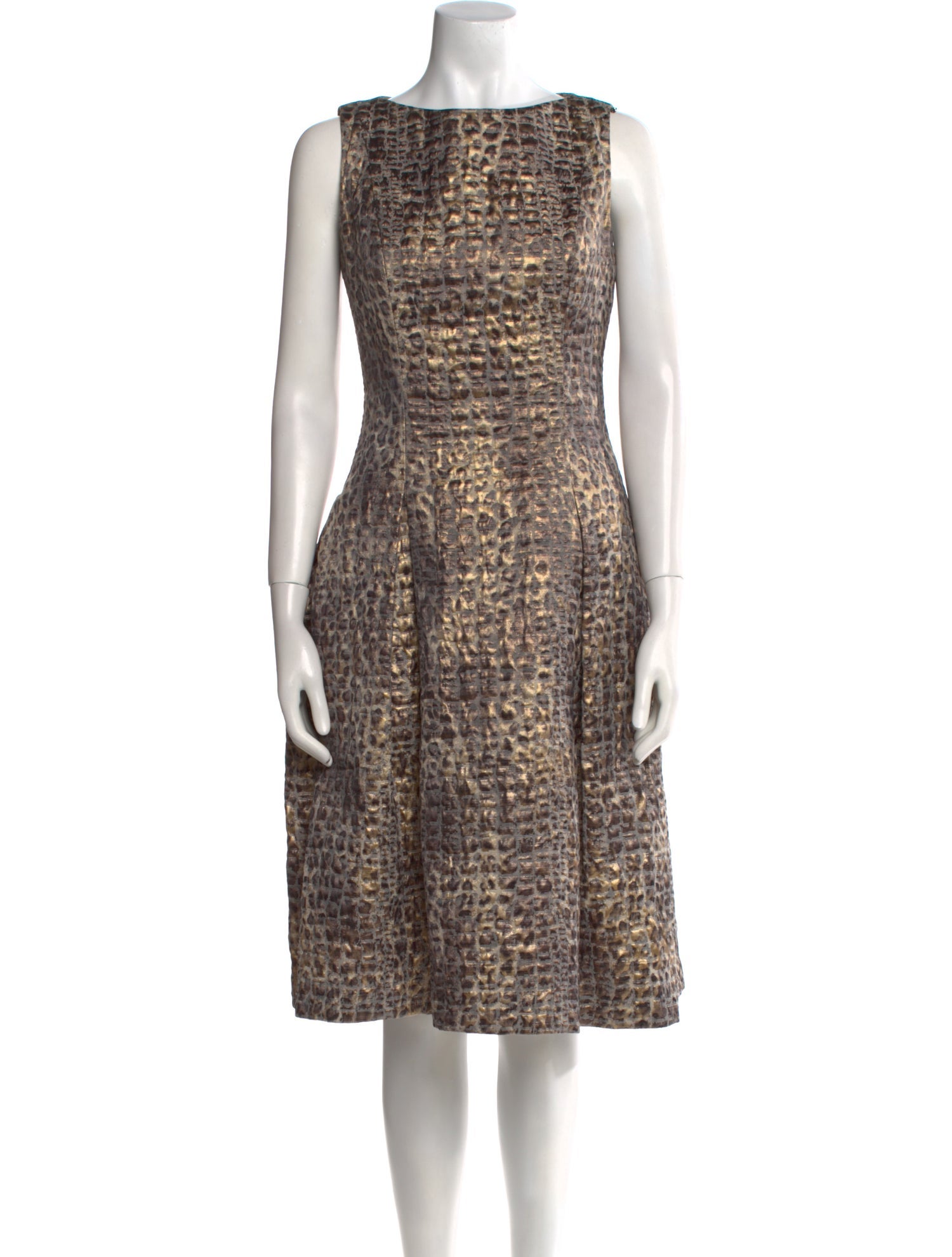 Tom and Linda Platt Animal Print Midi Length Dress