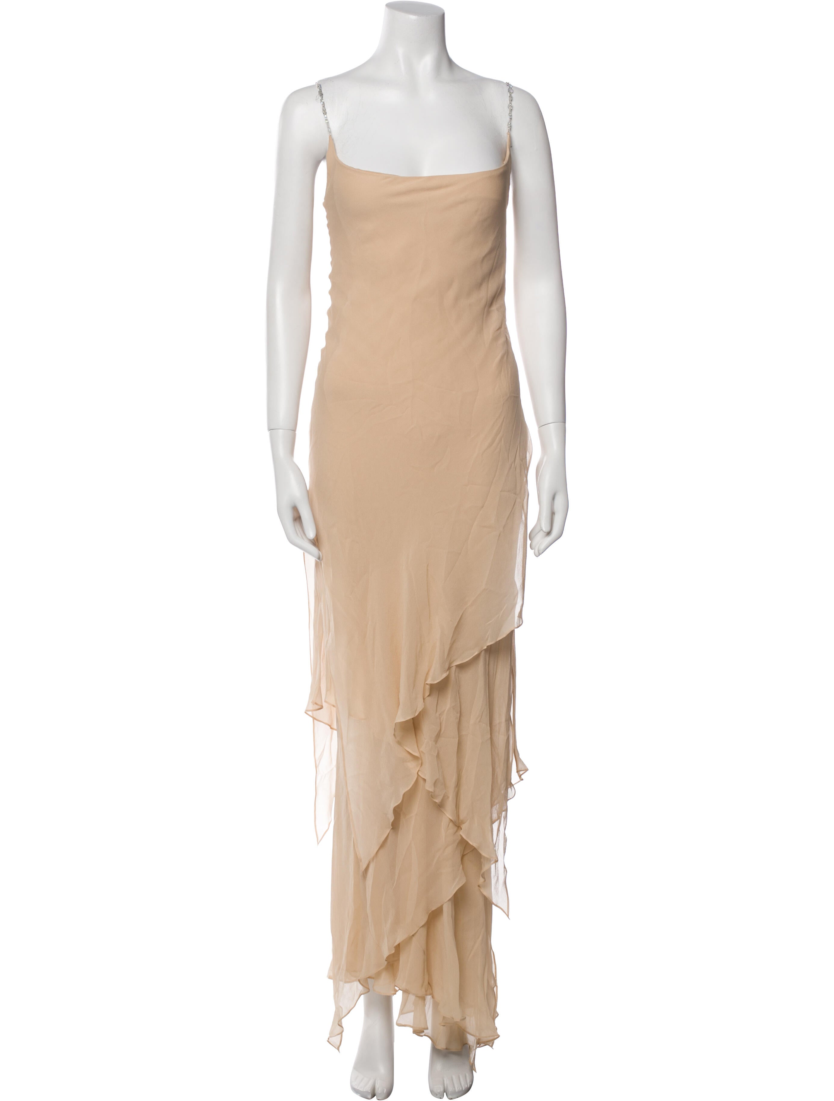 Tom and Linda Platt Square Neckline Long Dress