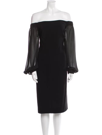 Tom and Linda Platt Off-The-Shoulder Knee-Length Dress