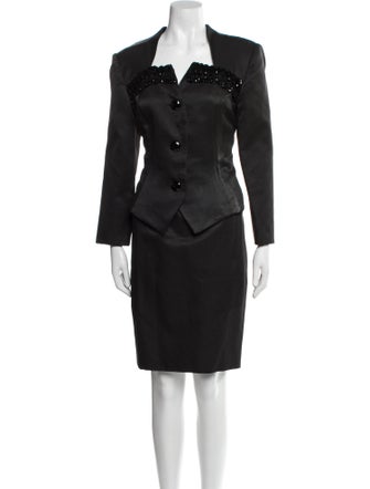 Tom and Linda Platt Wool Beaded Accents Skirt Set