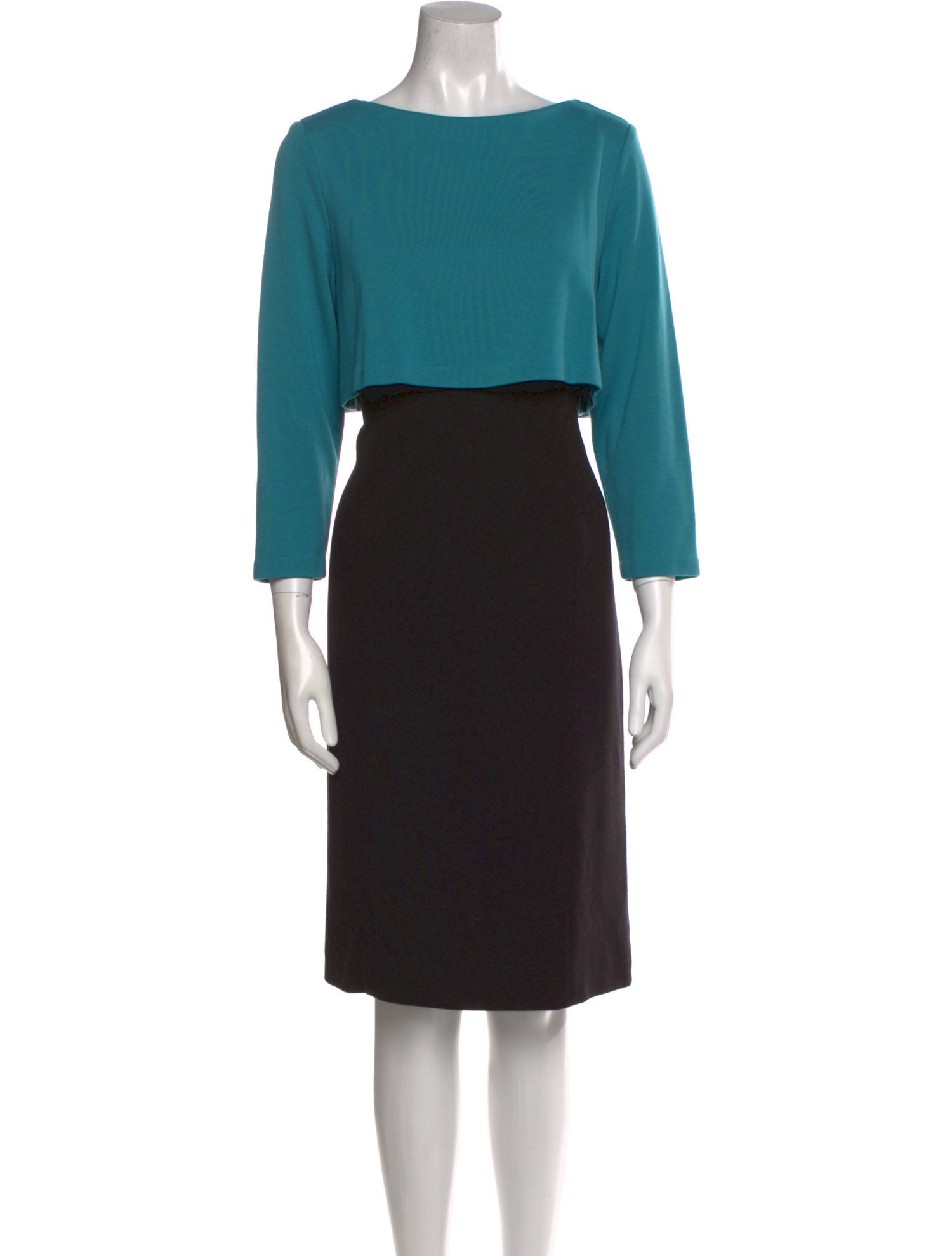 Tom and Linda Platt Bateau Neckline Knee-Length Dress