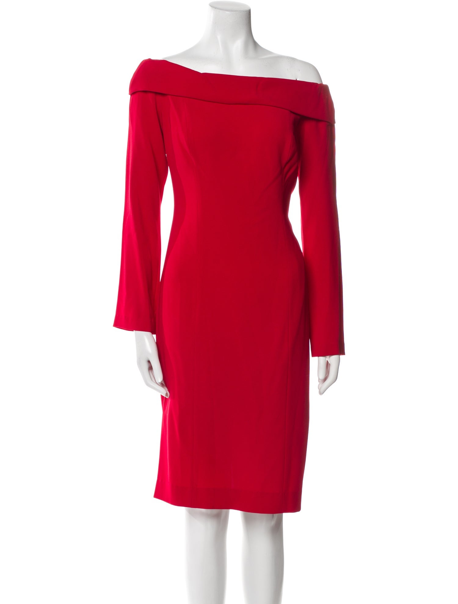 Tom and Linda Platt Off-The-Shoulder Knee-Length Dress