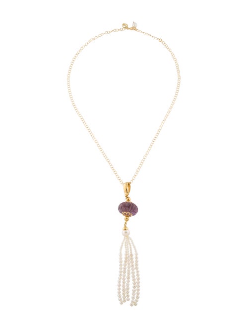 Tagliamonte Pearl & Amethyst Pendant Necklace Yell