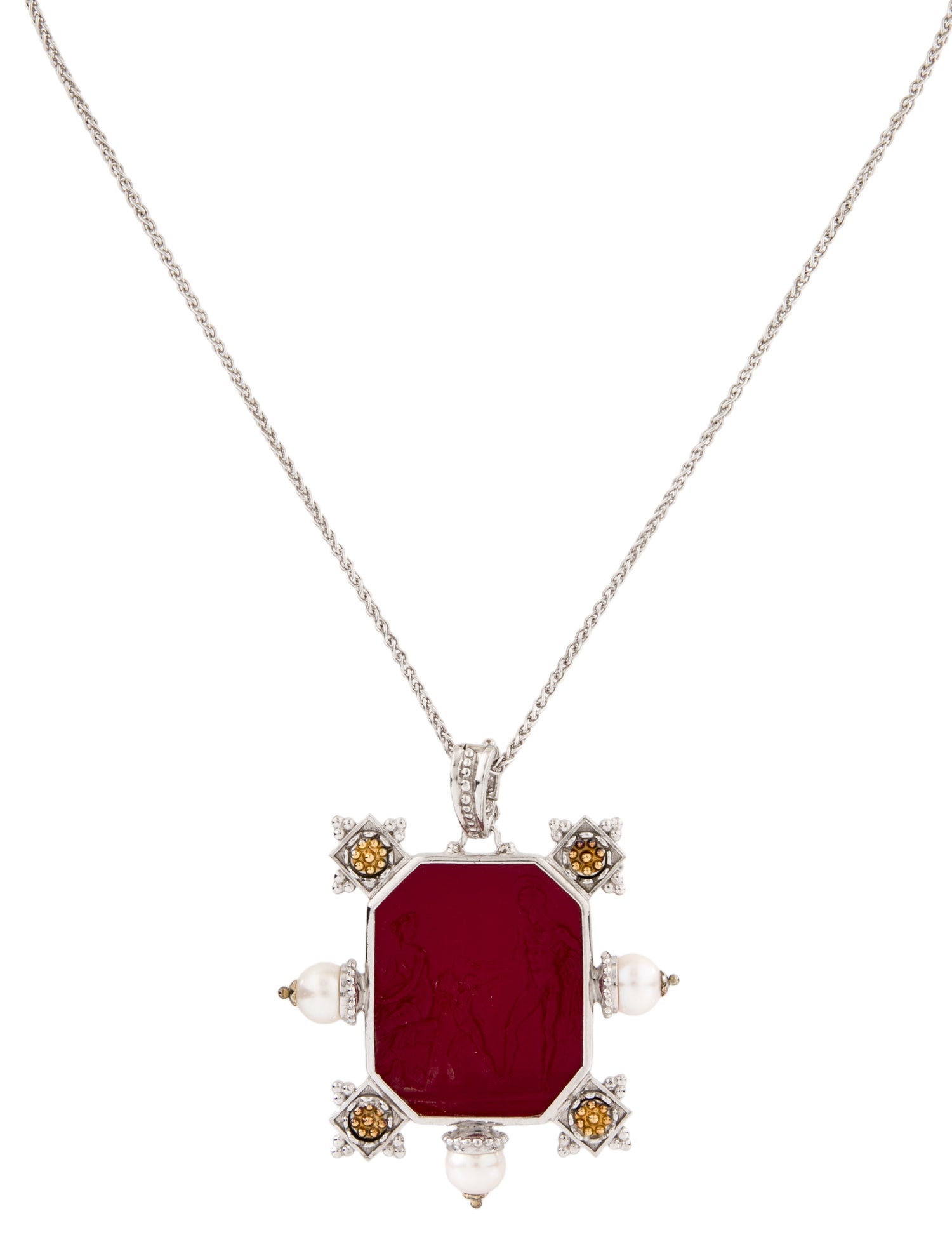 Tagliamonte Pearl & Venetian Cameo Removable Pendant Necklace