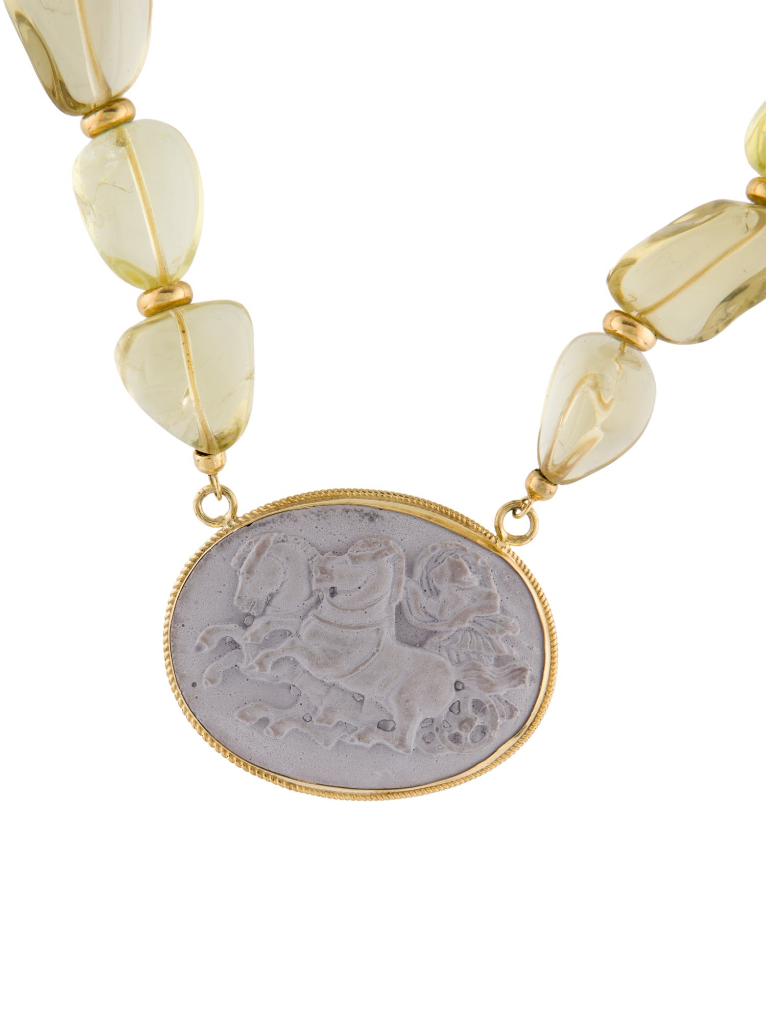 Tagliamonte Quartz & Lava Stone Carved Pendant Necklace