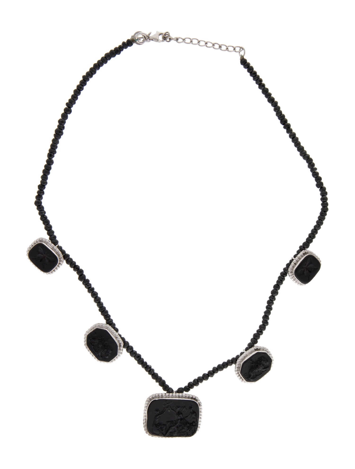 Tagliamonte Spinel & Venetian Glass Intaglio Station Necklace