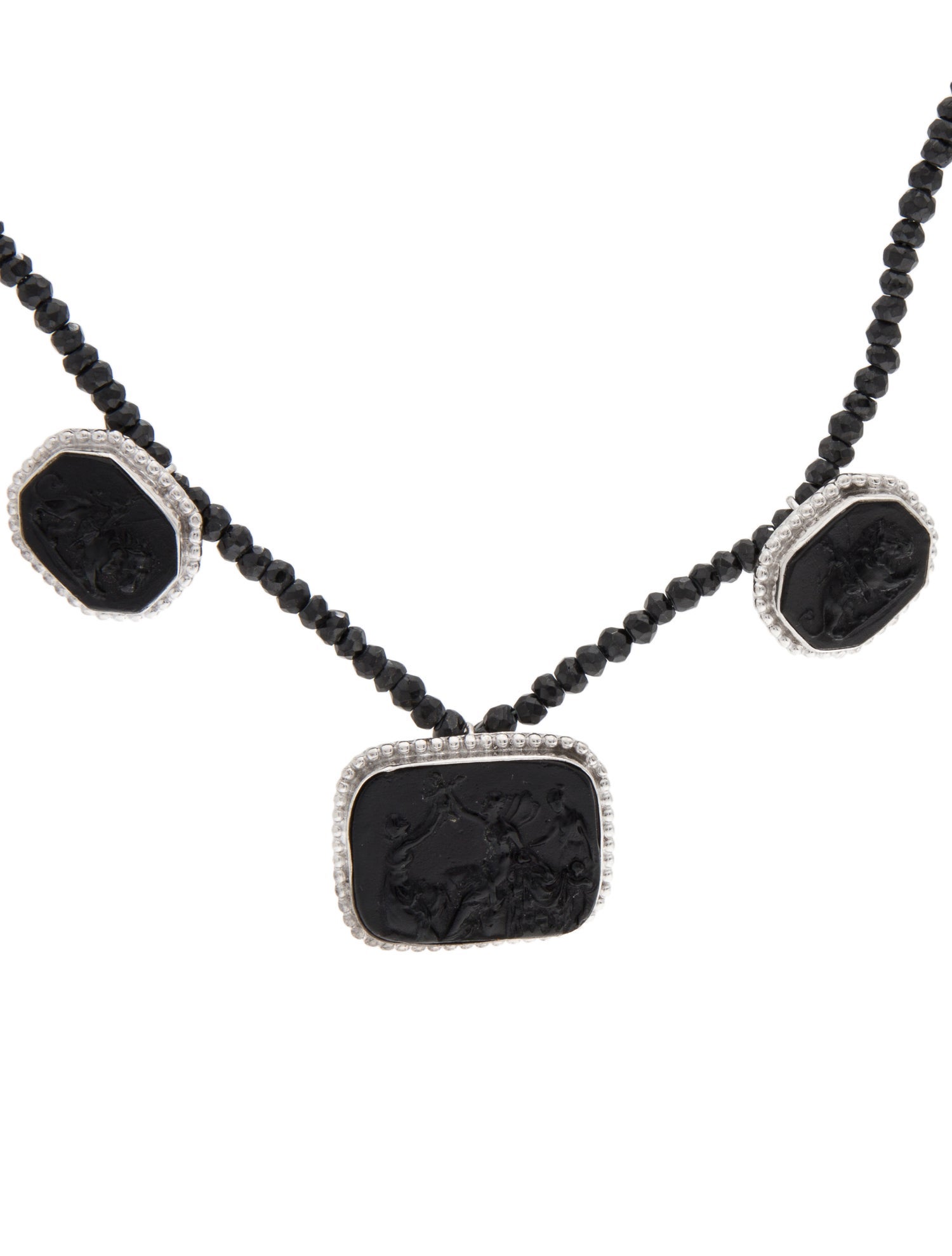 Tagliamonte Spinel & Venetian Glass Intaglio Station Necklace