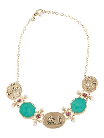 Tagliamonte Collar Pearl, Ruby & Venetian Glass Necklace 5.5-7.5mm