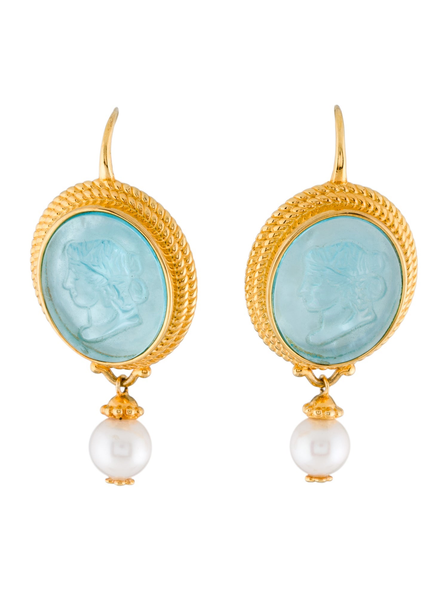 Tagliamonte Pearl & Mother of Pearl Ceres Venetian Cameo Drop Earrings