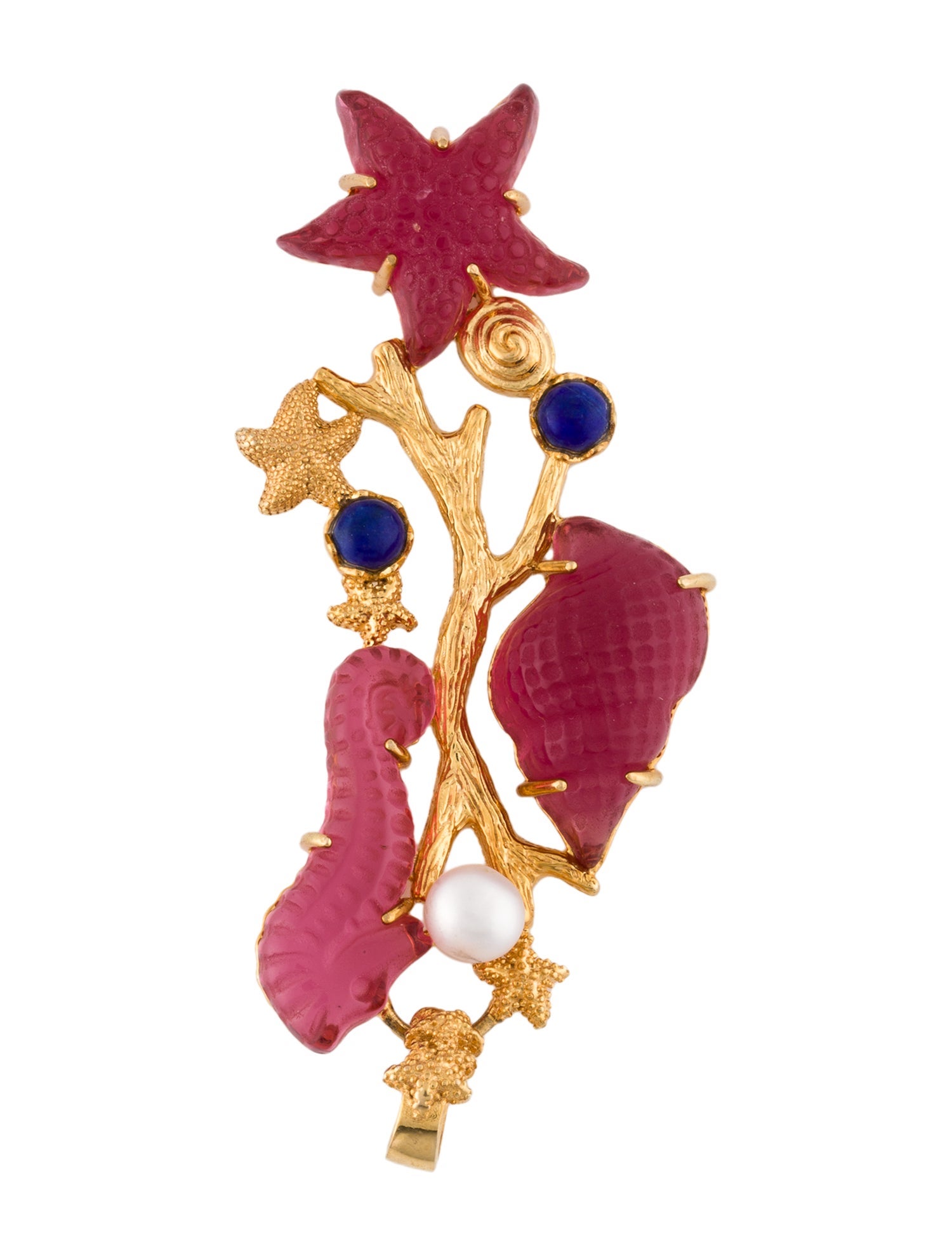 Tagliamonte Pearl, Lapis Lazuli & Venetian Cameo Sea Life Pendant