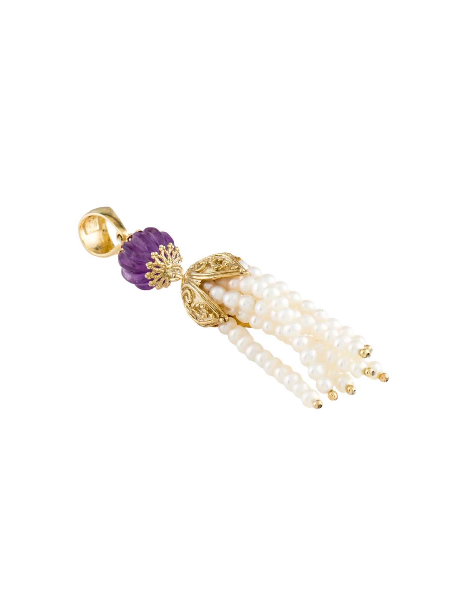 Tagliamonte Pearl & Amethyst Tassel Pendant