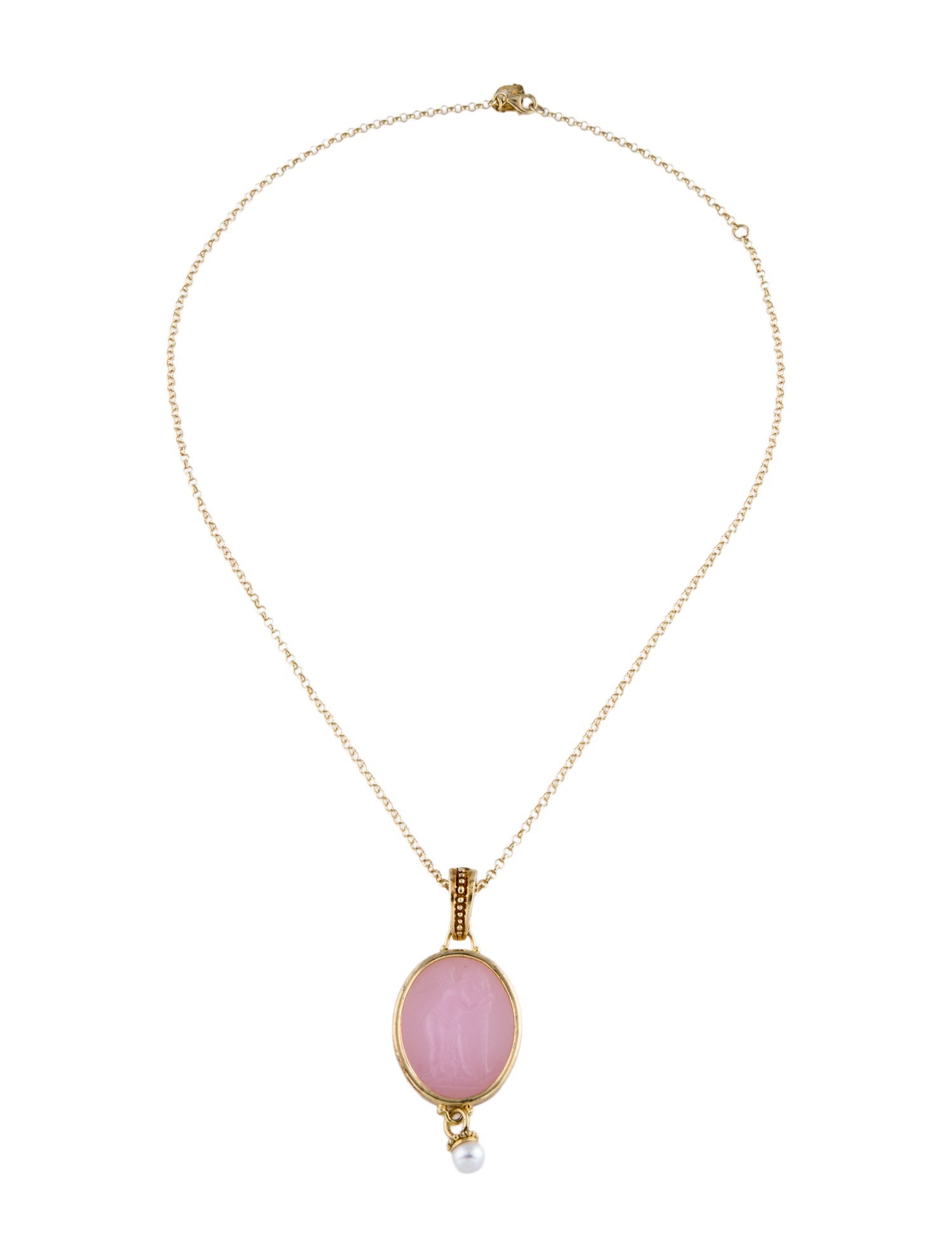 Tagliamonte Pearl & Dyed Quartzite Cameo Pendant Necklace