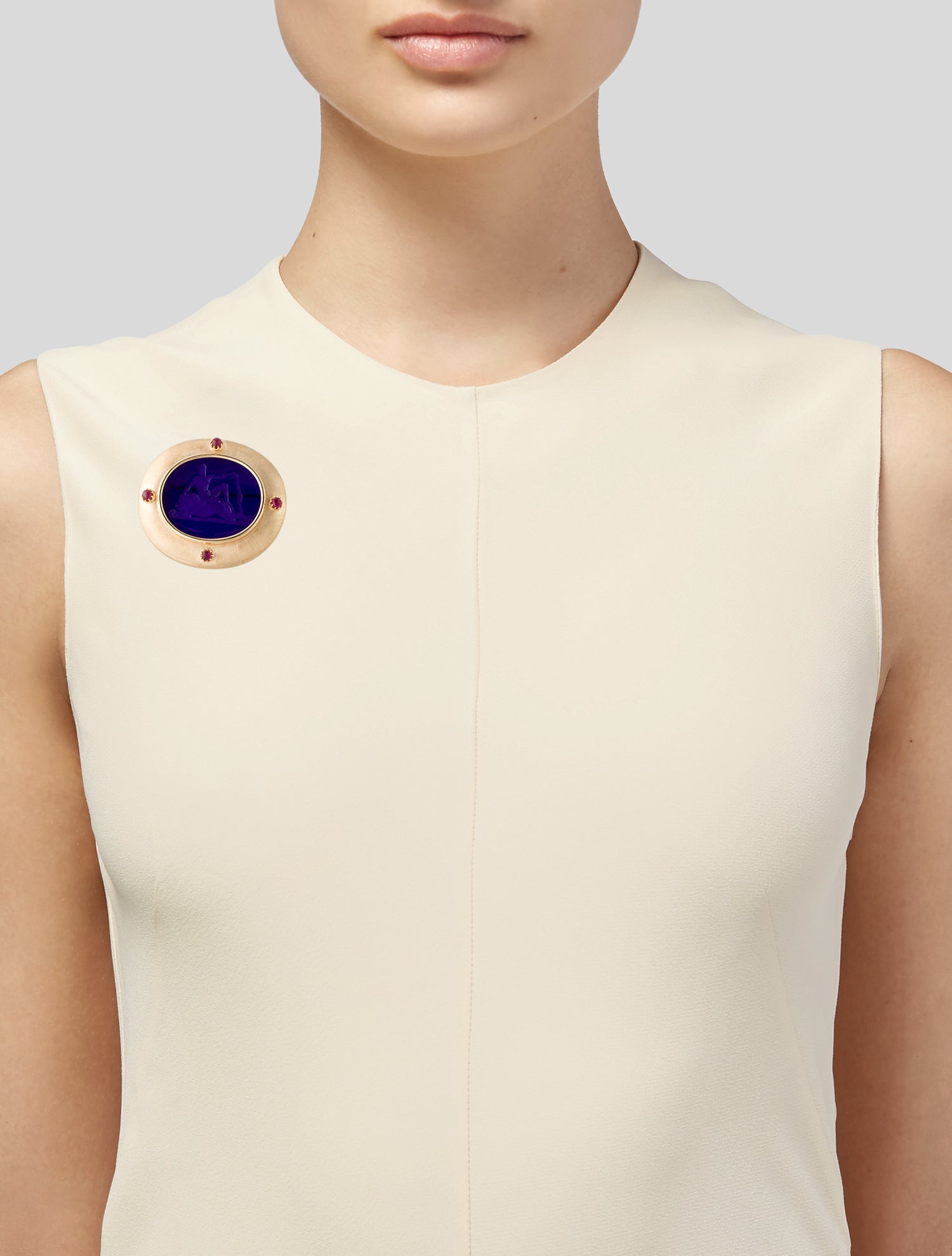 Tagliamonte Ruby & Glass Apollo Pin Brooch Pendant