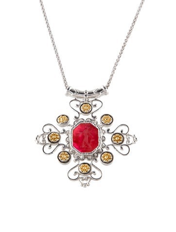 Tagliamonte Pendant Necklace Mother of Pearl Doublet