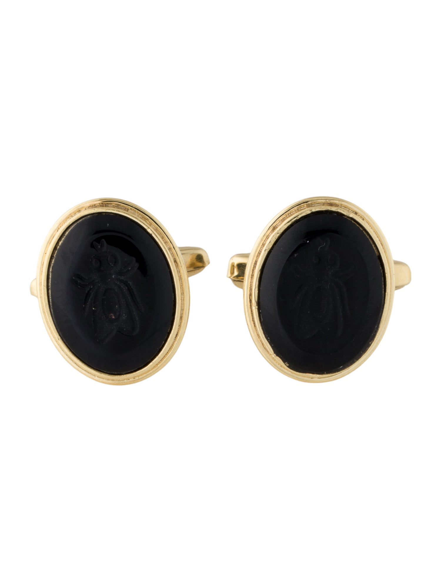 Tagliamonte Onyx Bee Oval Intaglio Cufflinks