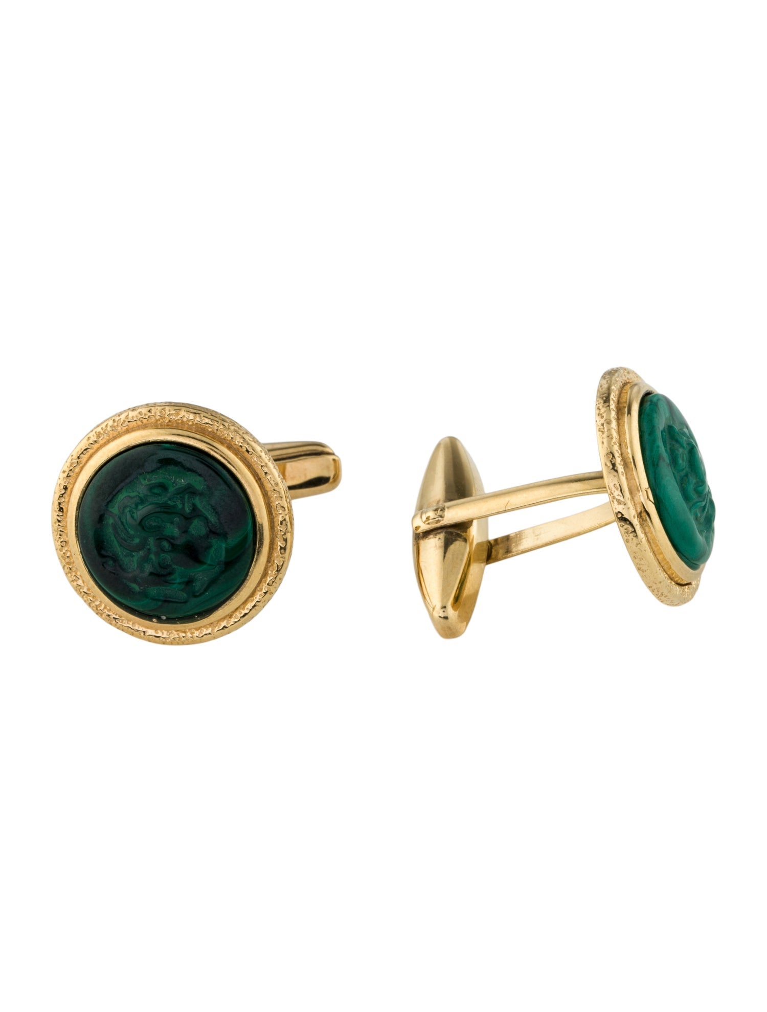 Tagliamonte Malachite Cameo Cufflinks