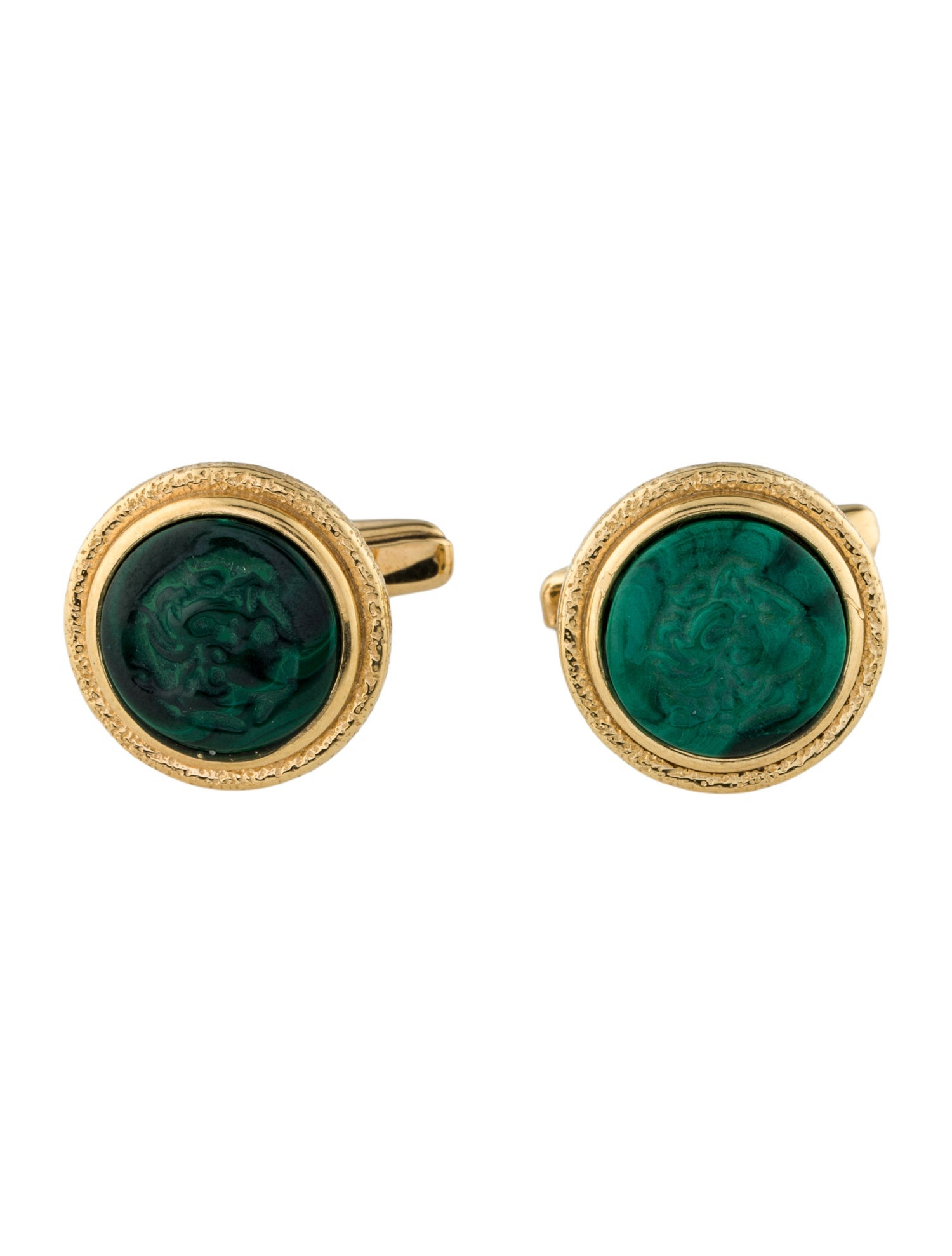 Tagliamonte Malachite Cameo Cufflinks