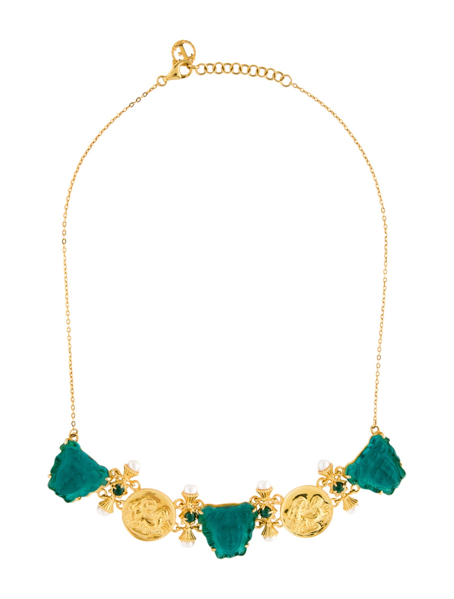 Tagliamonte Pearl, Malachite & Venetian Glass Medusa Laguna Necklace