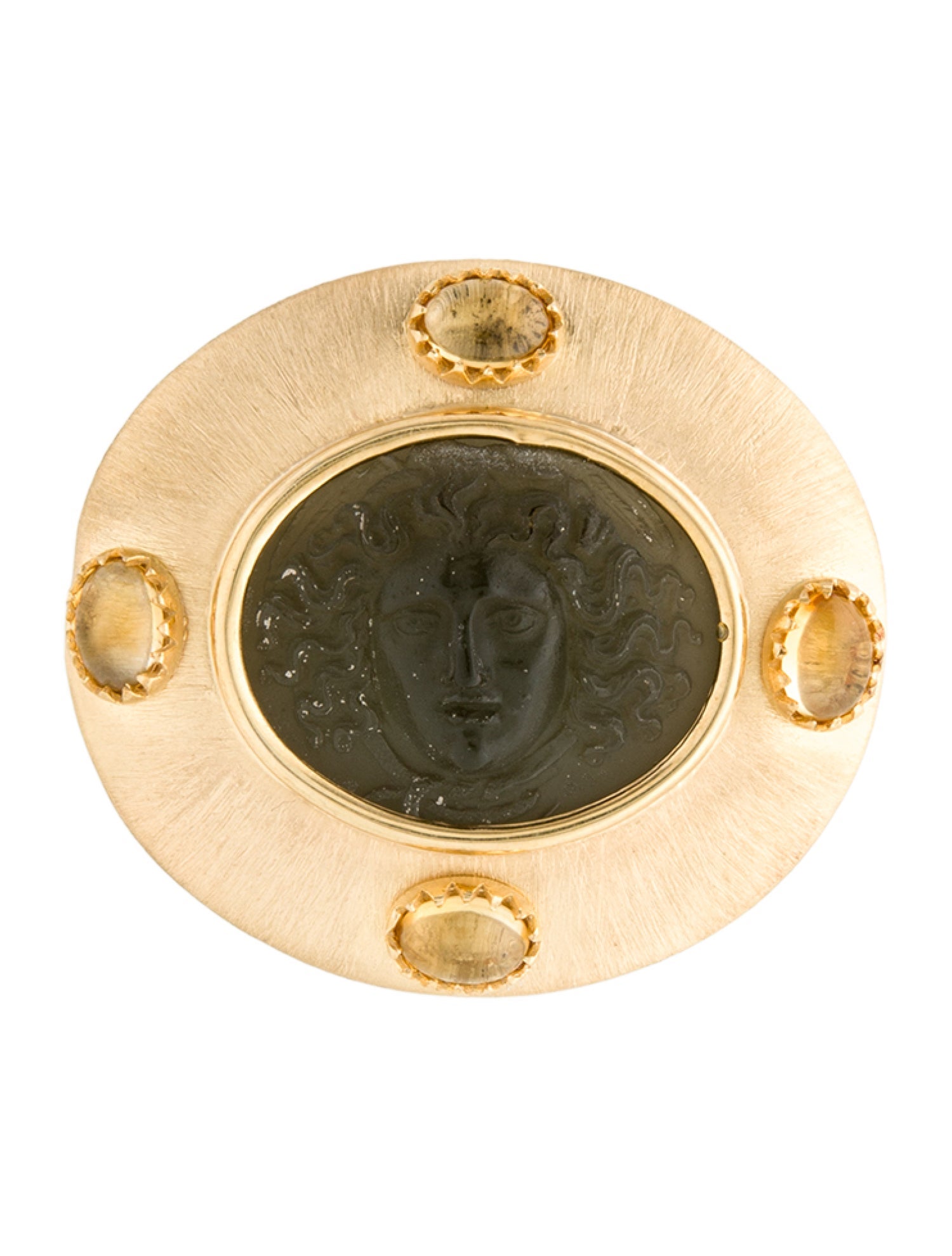 Tagliamonte Venetian & Citrine Cameo Pendant Brooch