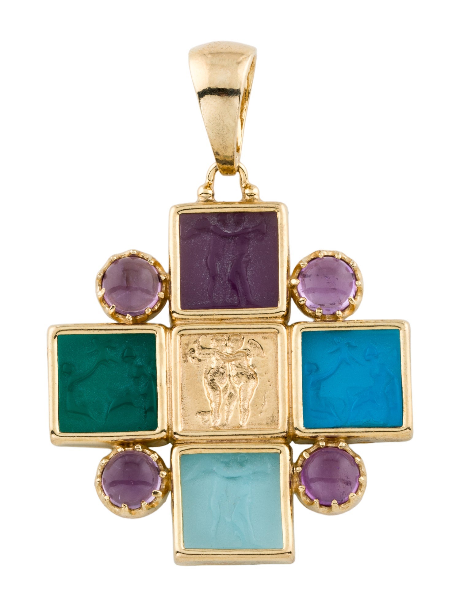 Tagliamonte Amethyst & Venetian Dacing Angels Pendant