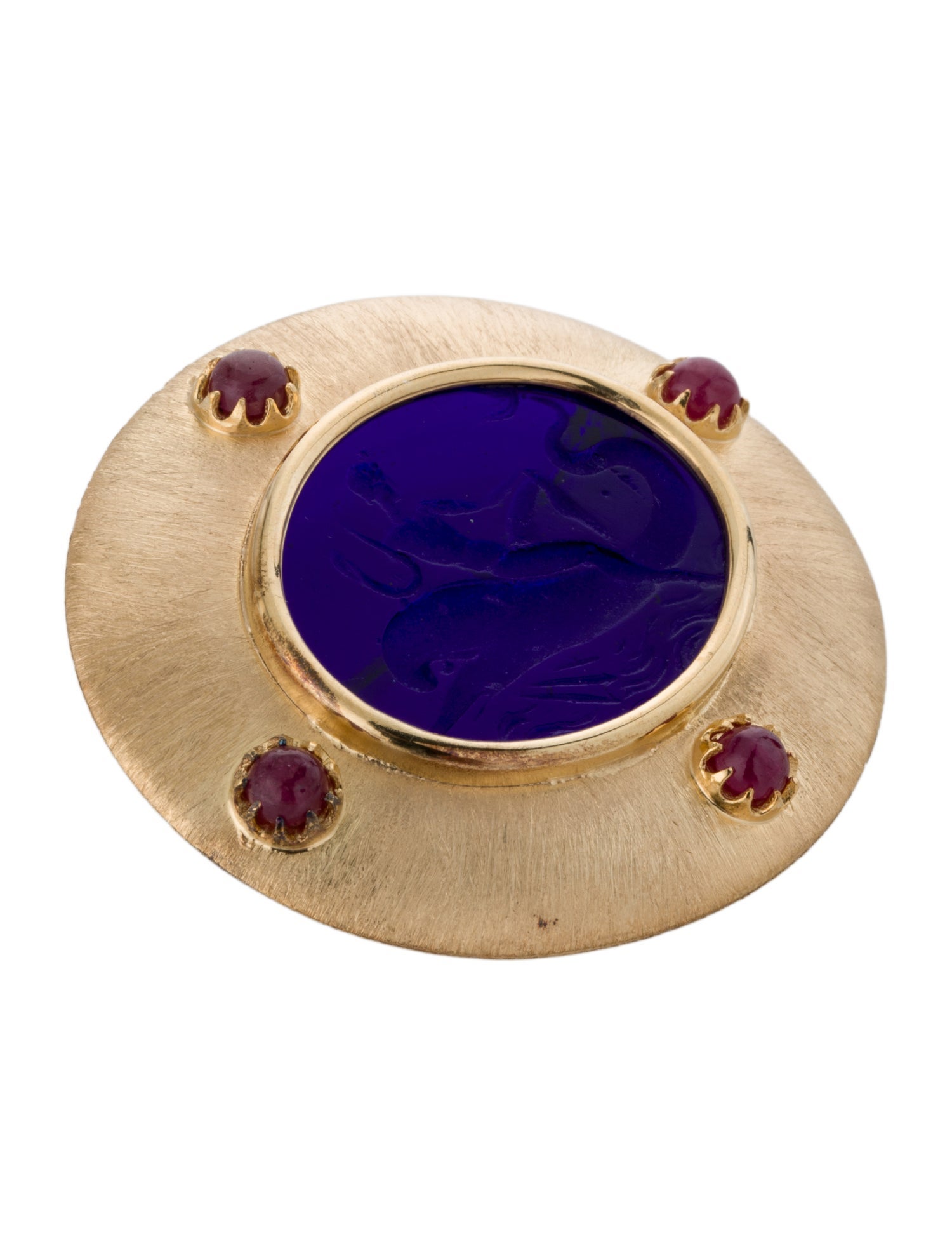 Tagliamonte Venetian Intaglio & Glass-Filled Ruby Brooch Pendant