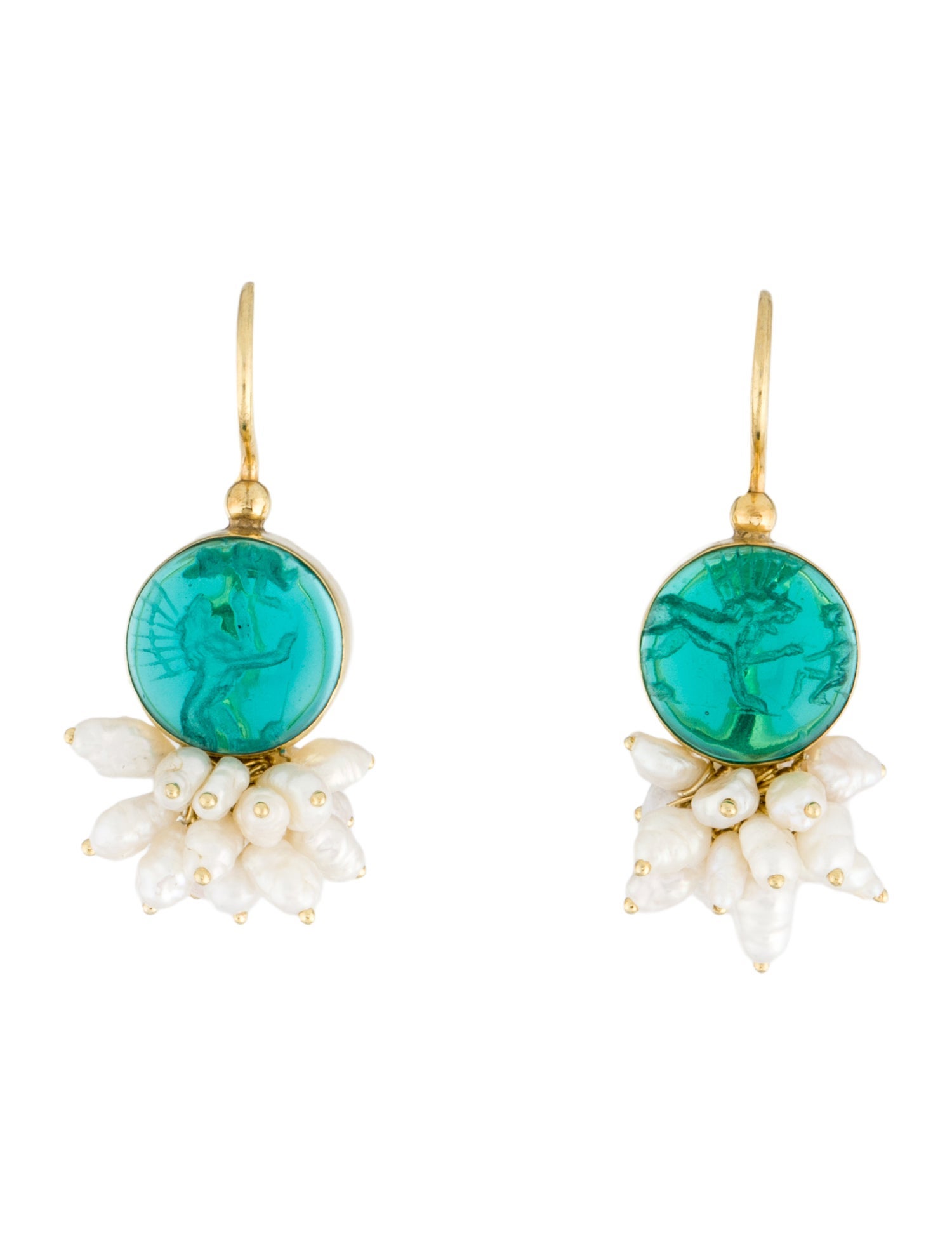 Tagliamonte Pearl & Venetian Intaglio Drop Earrings