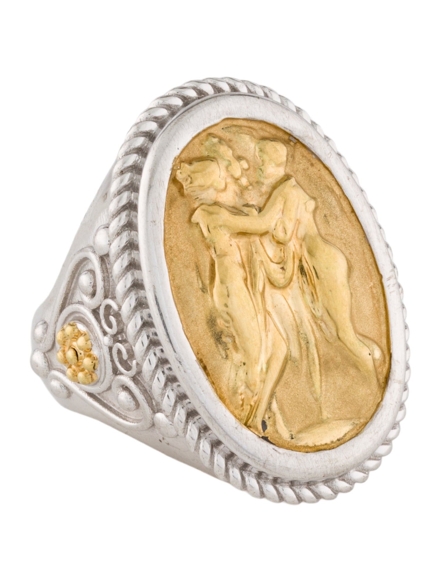 Tagliamonte Two-Tone Cameo Cocktail Ring