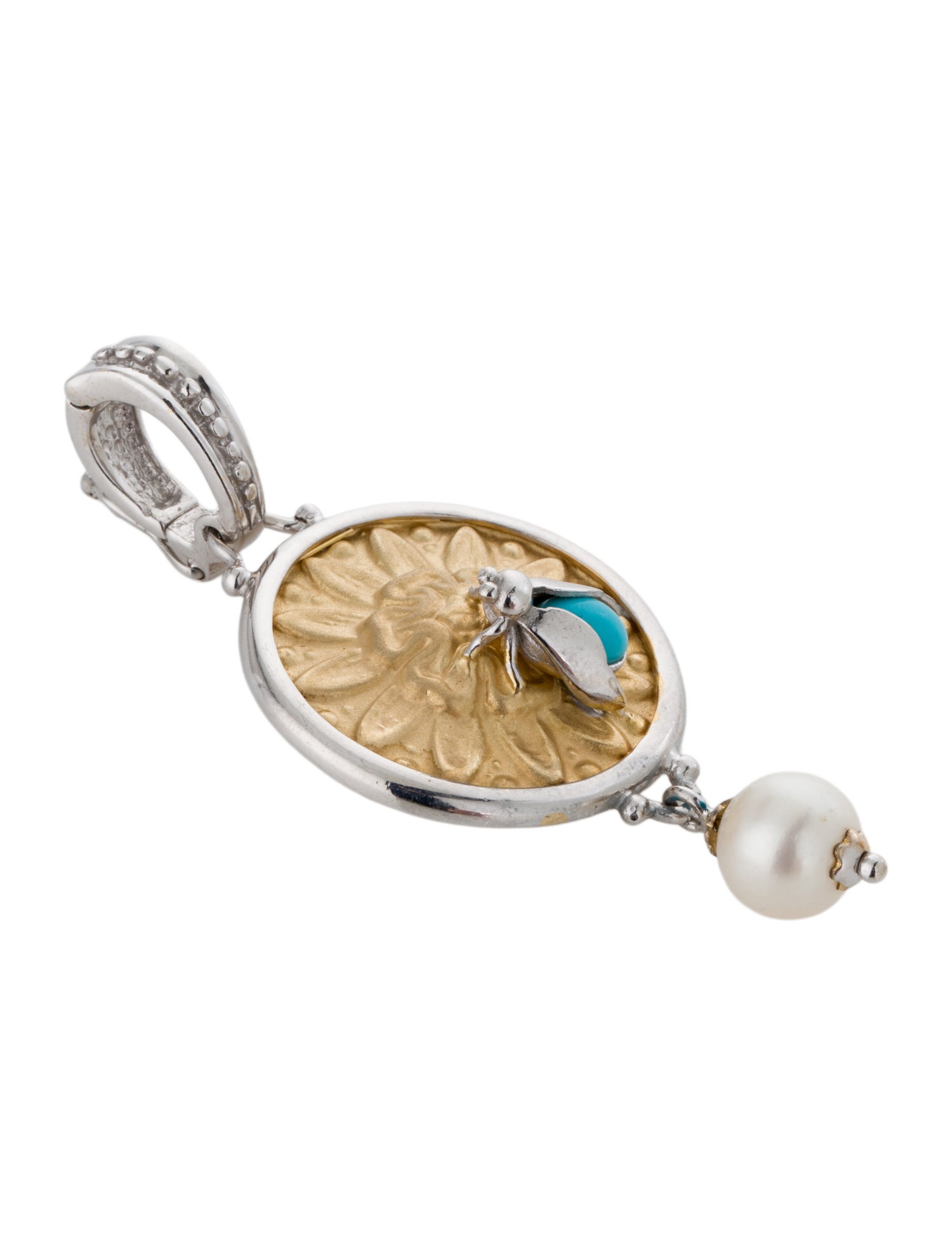 Tagliamonte Pearl & Turquoise Flower Pendant