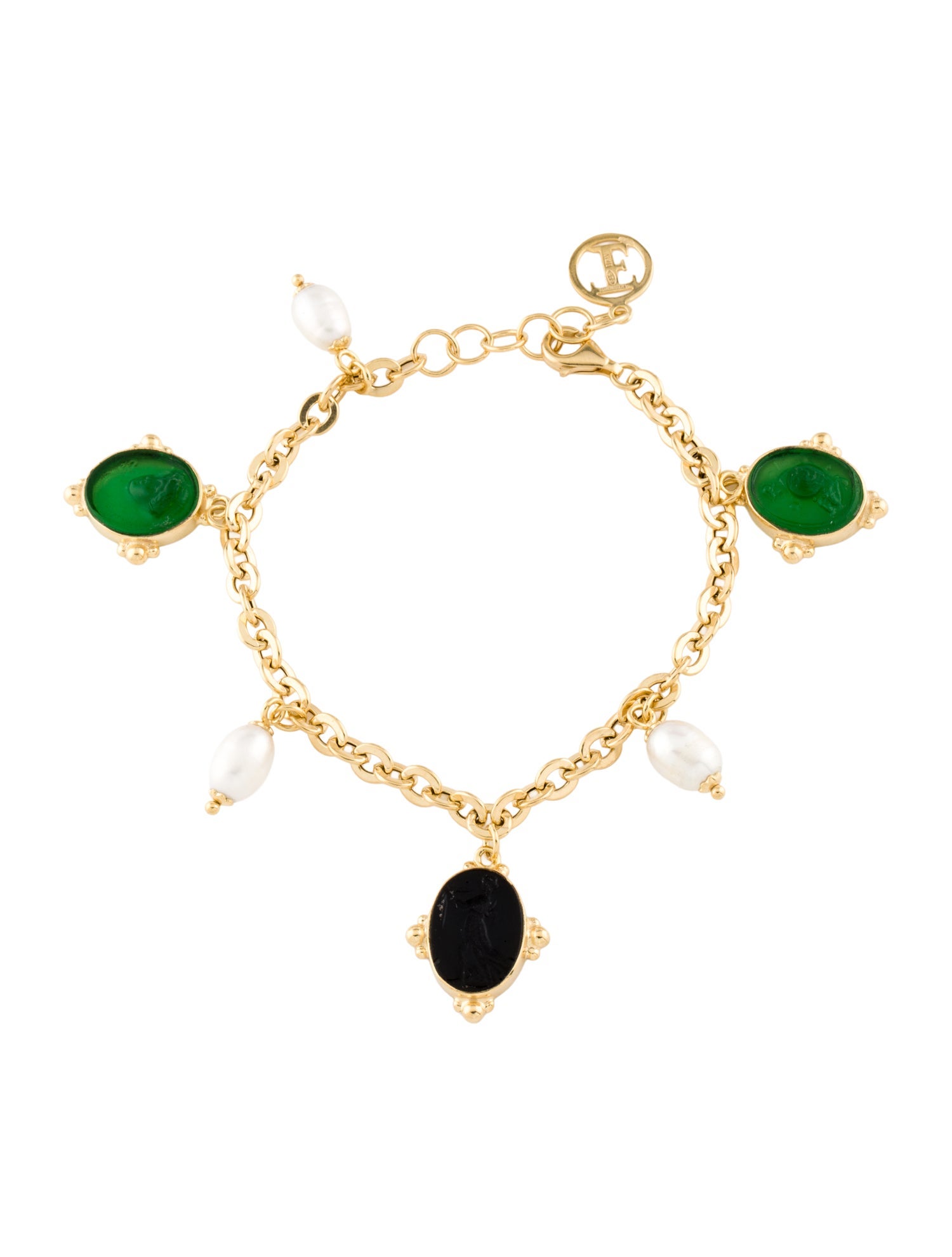 Tagliamonte Pearl, Venetian Cameo & Intaglio Charm Bracelet