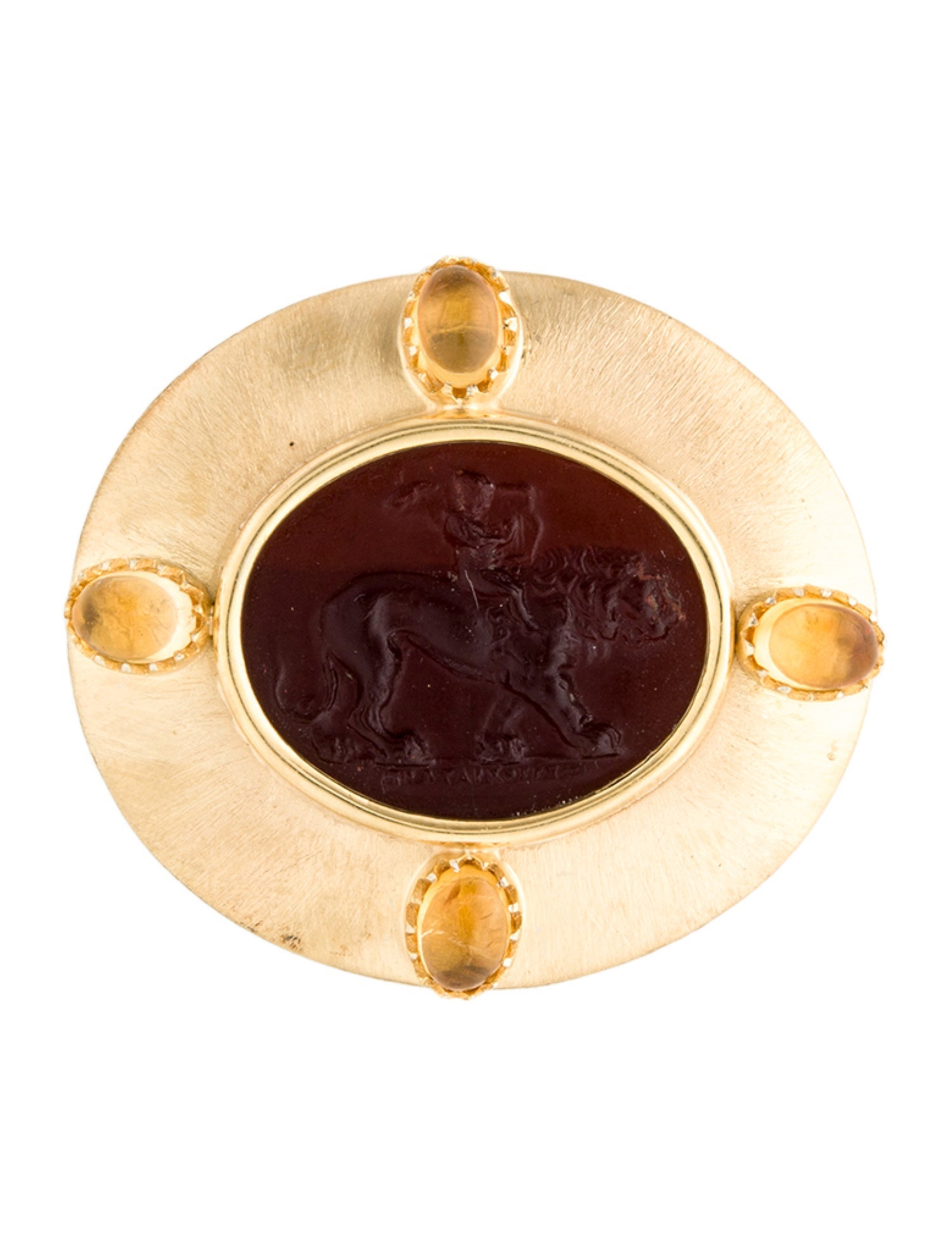 Tagliamonte Venetian & Citrine Cameo Brooch Pendant