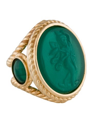 Tagliamonte Cocktail Ring Dyed Chalcedony & Venetian Cameo 7