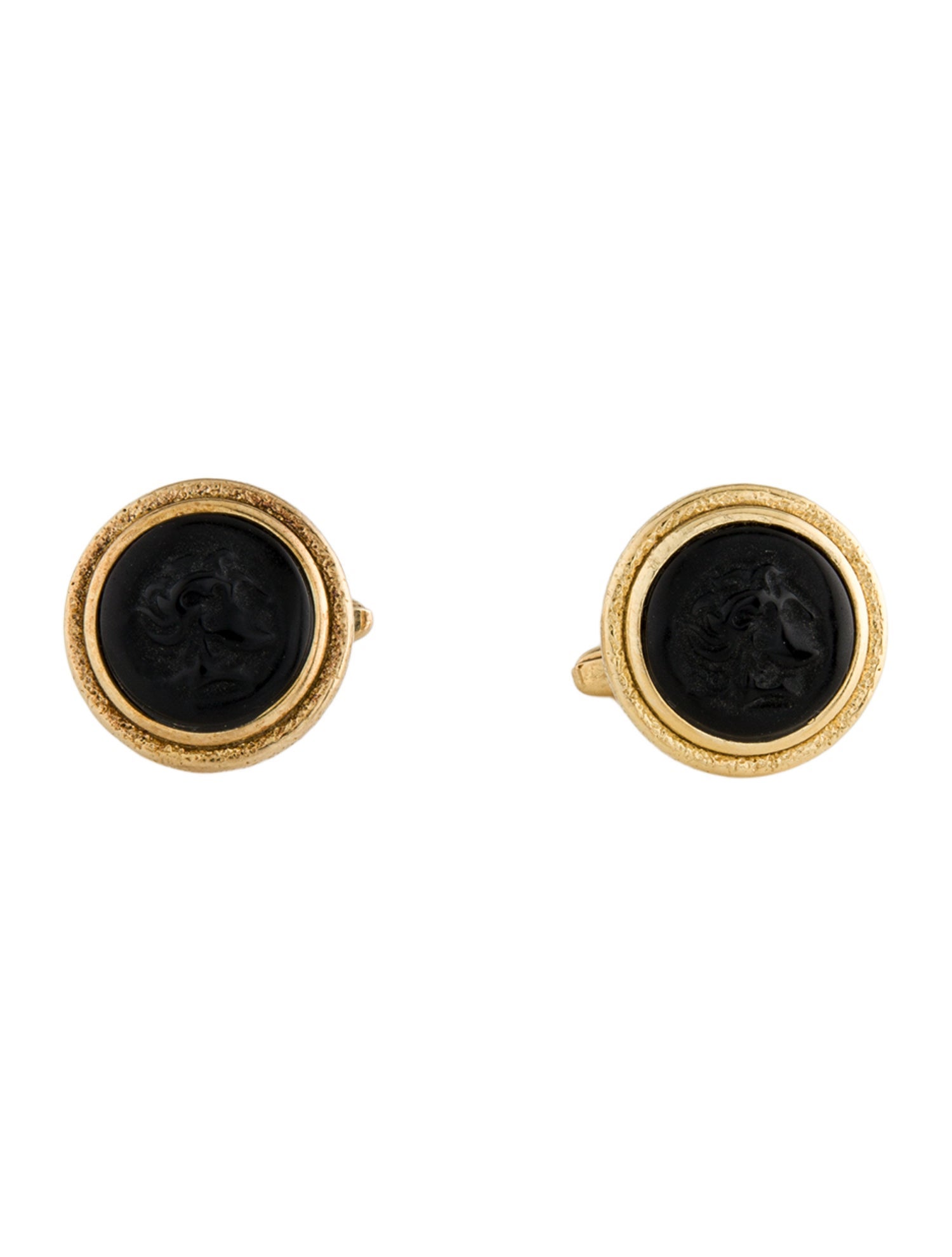 Tagliamonte Onyx Ceres Cameo Cufflinks