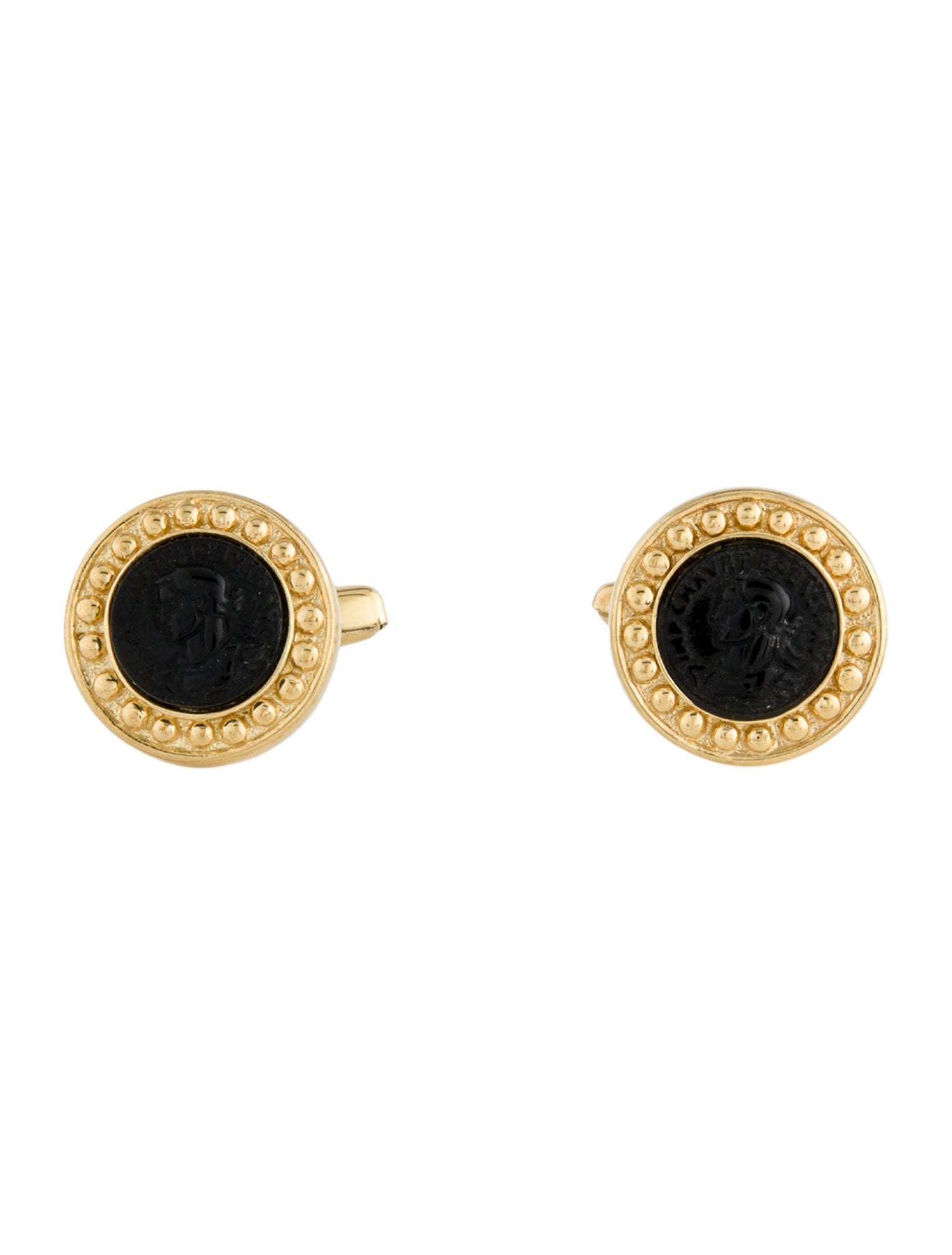 Tagliamonte Onyx Bee Cameo Cufflinks