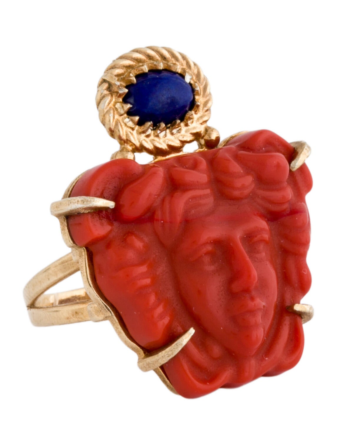 Tagliamonte Lapis Lazuli & Glass Medusa Cocktail Ring