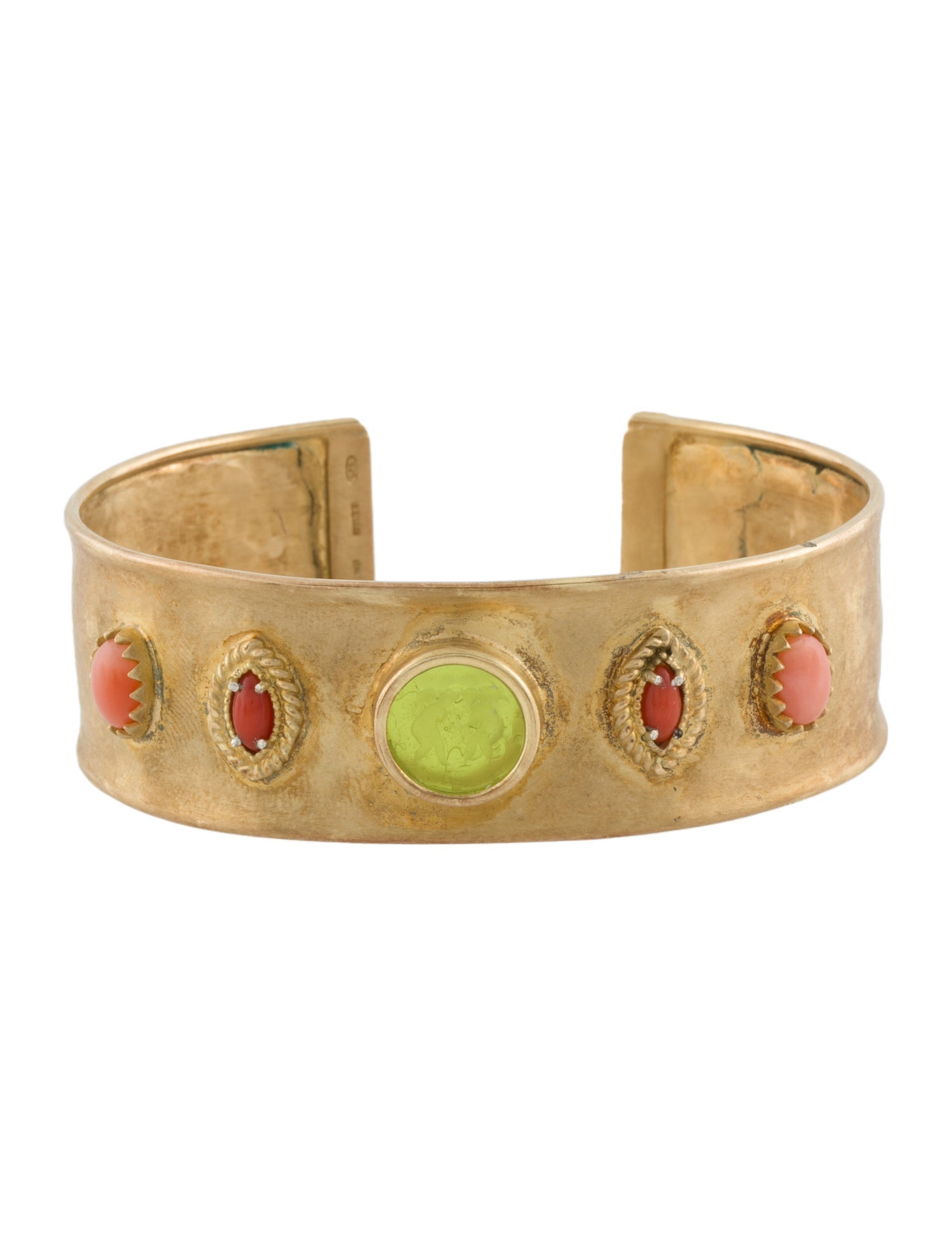 Tagliamonte Coral, Mother Of Pearl & Glass Doublet Cuff Bracelet