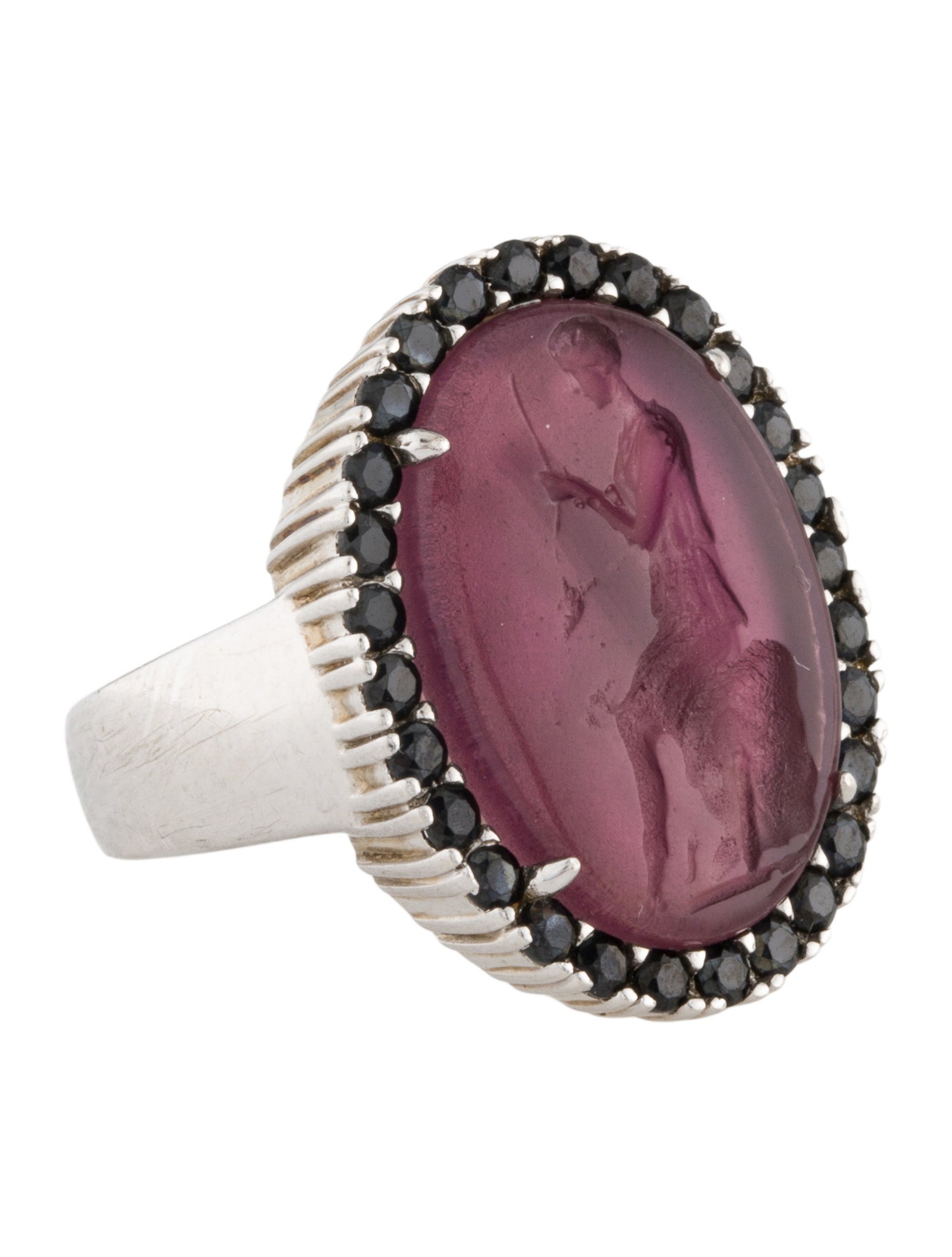 Tagliamonte Mother of Pearl Doublet & Spinel Intaglio Cocktail Ring
