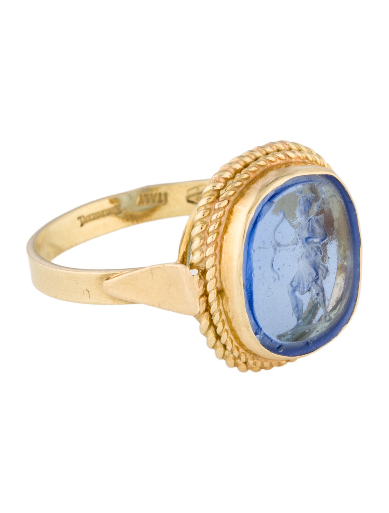 Tagliamonte 18K Glass Venetian Intaglio Cocktail Ring