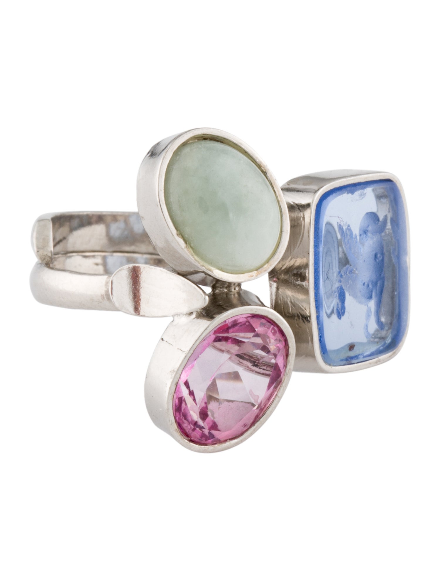 Tagliamonte Venetian,Jadeite & Topaz Cameo Ring