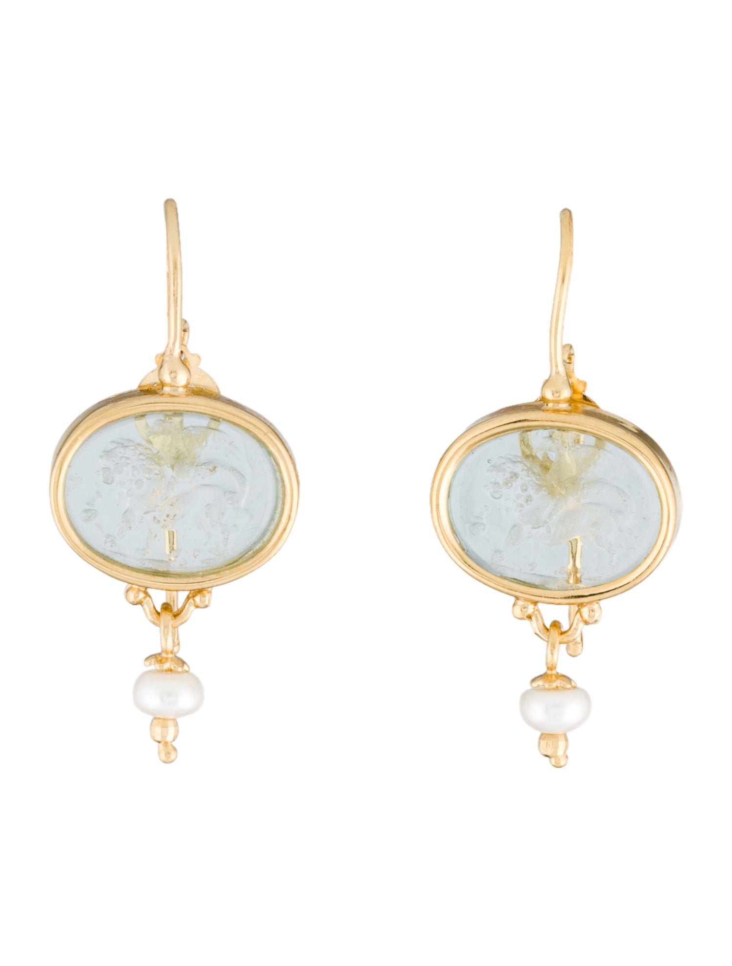 Tagliamonte Pearl & Venetian Intaglio Drop Earrings