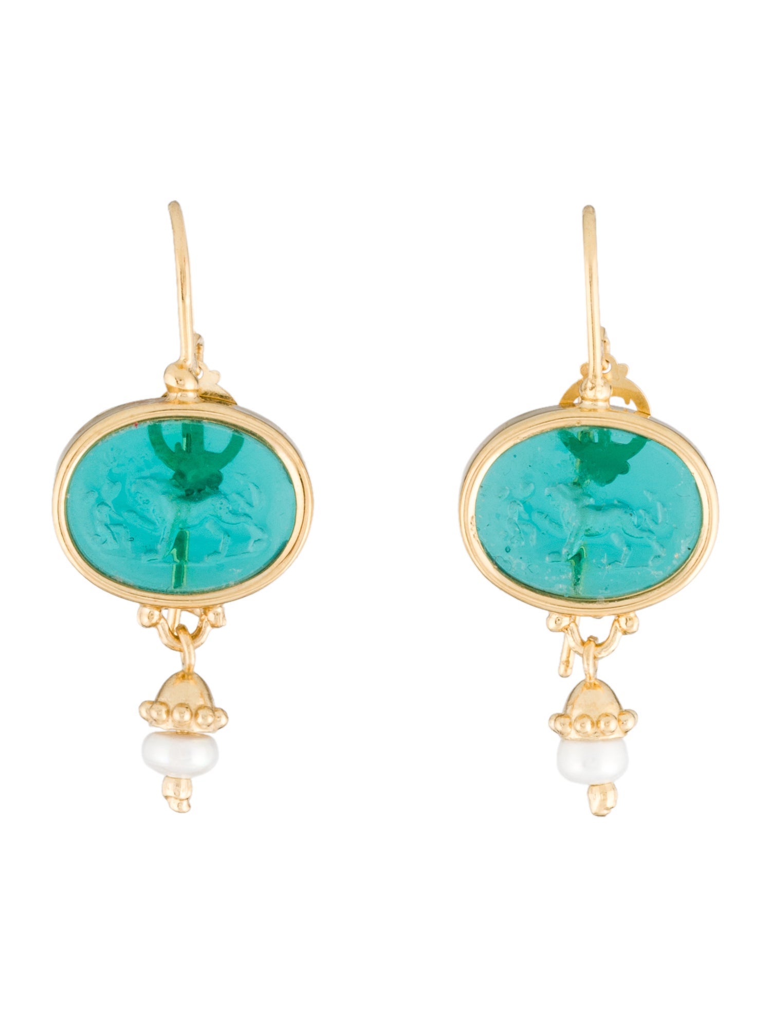 Tagliamonte Pearl & Venetian Intaglio Drop Earrings