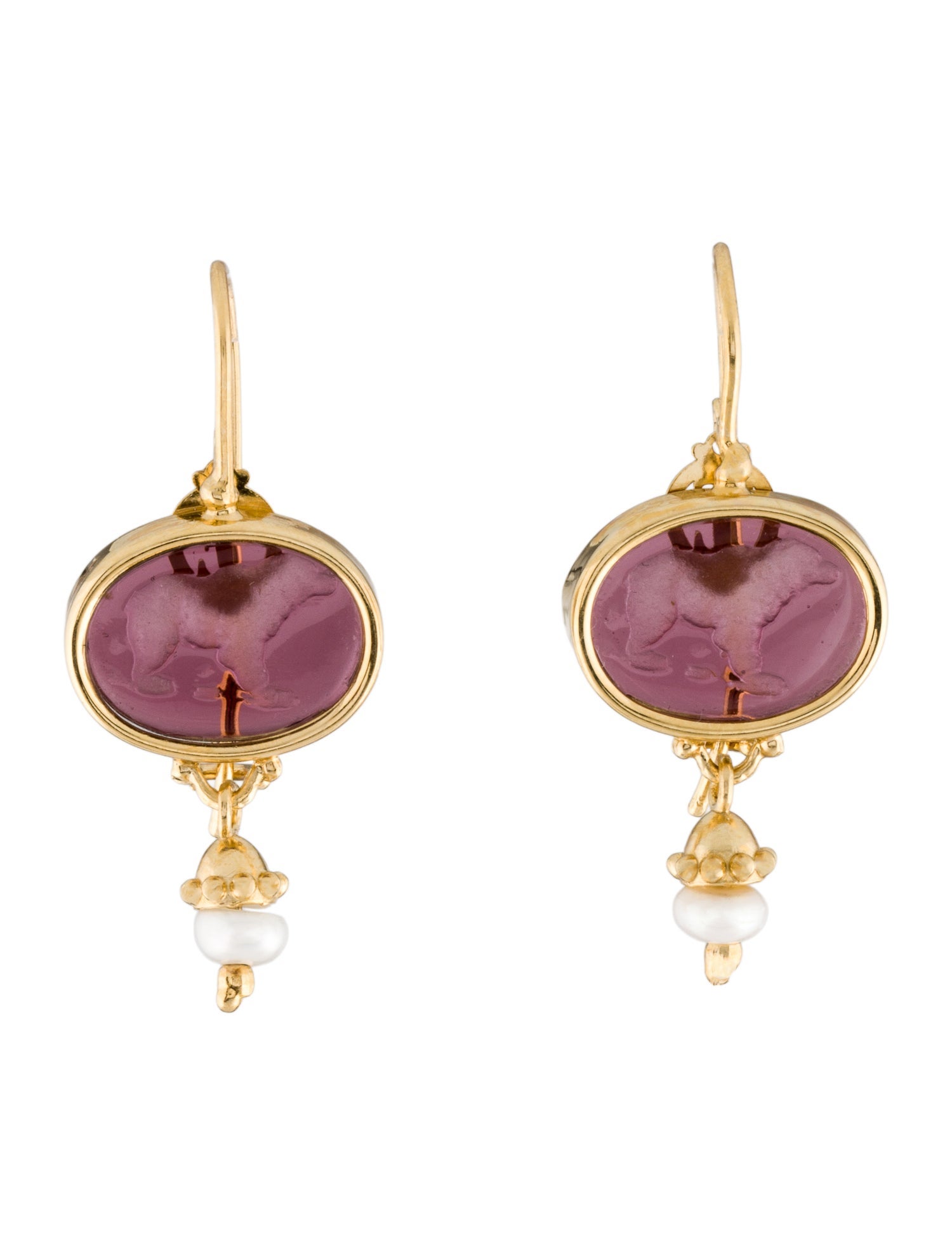 Tagliamonte Pearl & Venetian Intaglio Drop Earrings